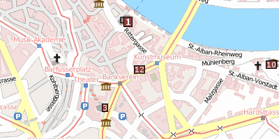 Stadtplan Antikenmuseum Basel