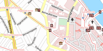 Stadtplan Botanischer Garten der Universität Basel Basel